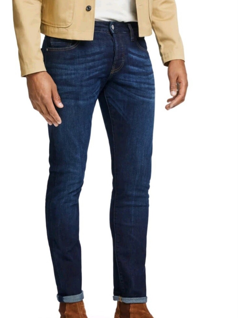 SCOTCH & SODA AMSTERDAMS BLAUW RALSTON REGULAR SLIM FIT JEANS. 36X32. DARK WASH.